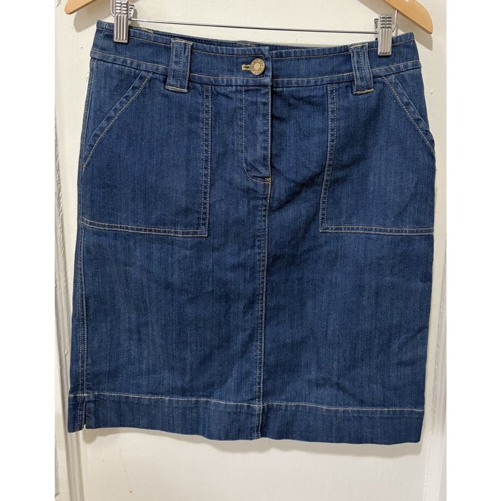 Jones New York Denim Mini Skirt‎ Zipper Pockets Size 6